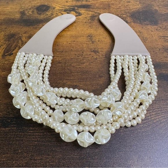 Fairchild Baldwin BELLA Necklace Baroque Pearl Leather Choker Collar 16 Inch - Picture 15 of 16